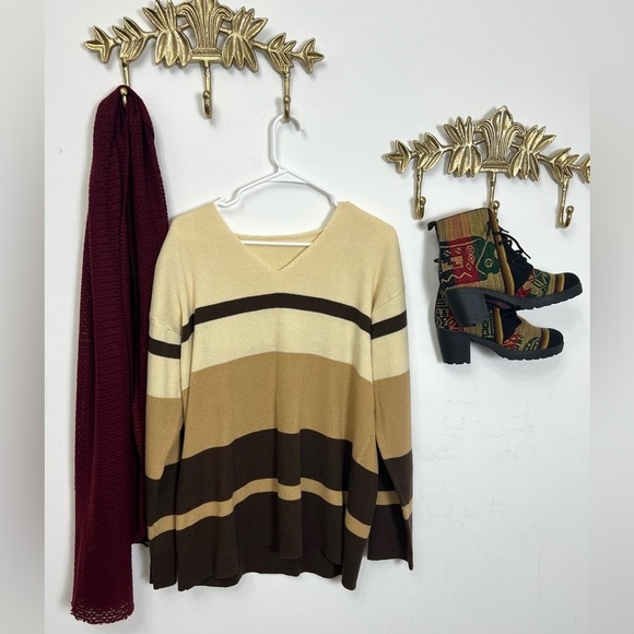Sweaters - Beautiful neutral browns slouchy sweater Xl ptp 25”